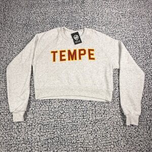 Tempe Arizona Cropped Sweatshirt Light Gray Long Sleeve Women's Size S NWT